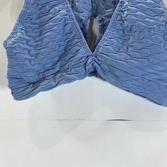 BOOTY BY BRABANT Women's Periwinkle Chrome Sculpt Textured V Top SZ OS - Picture 7 of 11